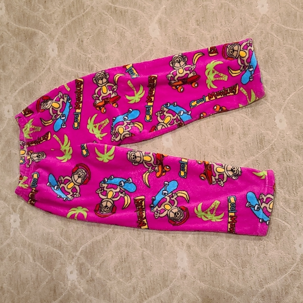Love and Kisses pink pajama fluffy monkey pants
